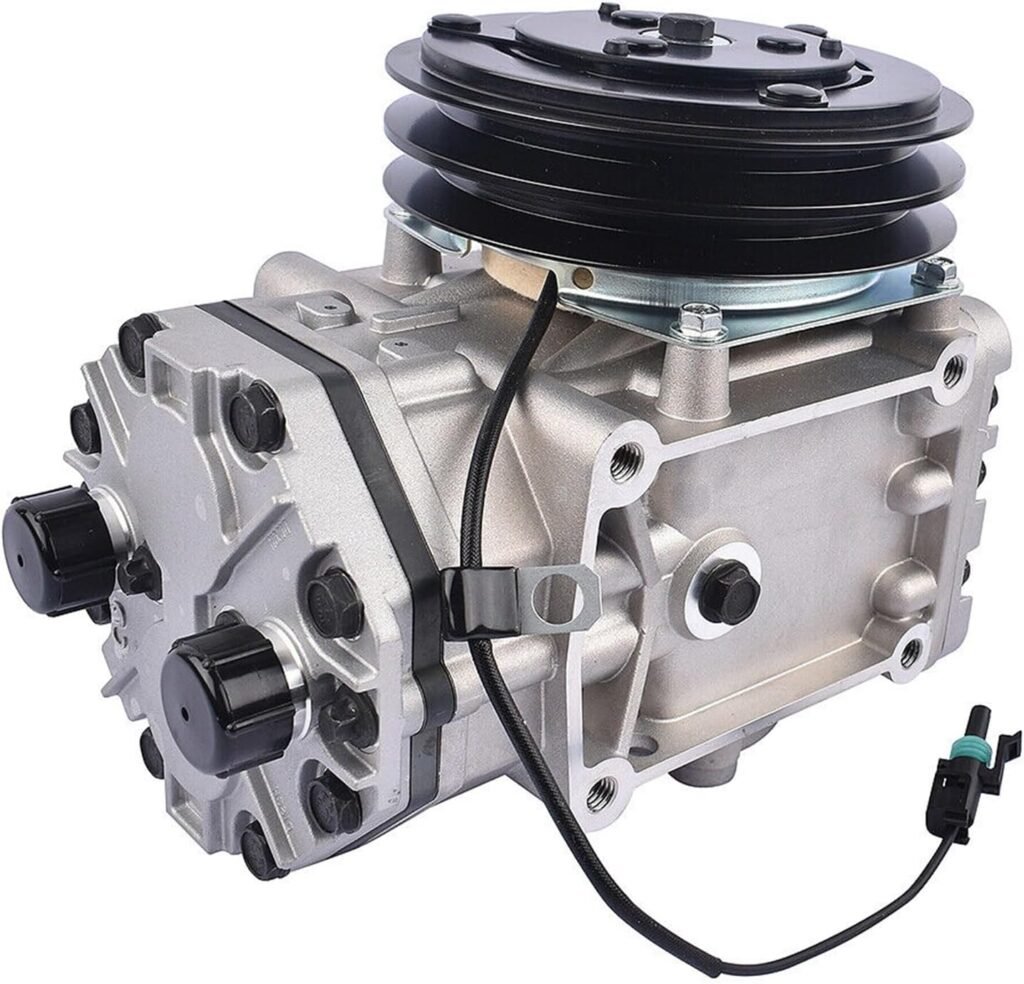 tycardor HT A/C Compressor York Style with Clutch 2 Groove Compatible with Freightliner Peterbilt Kenworth Replace ER210L-21571C ET210L-25073C ER210L25248C