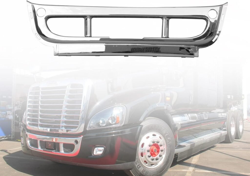 LOSTAR Front Bumper Center Cover Chrome Facia for 2008-2017 Freightliner Cascadia