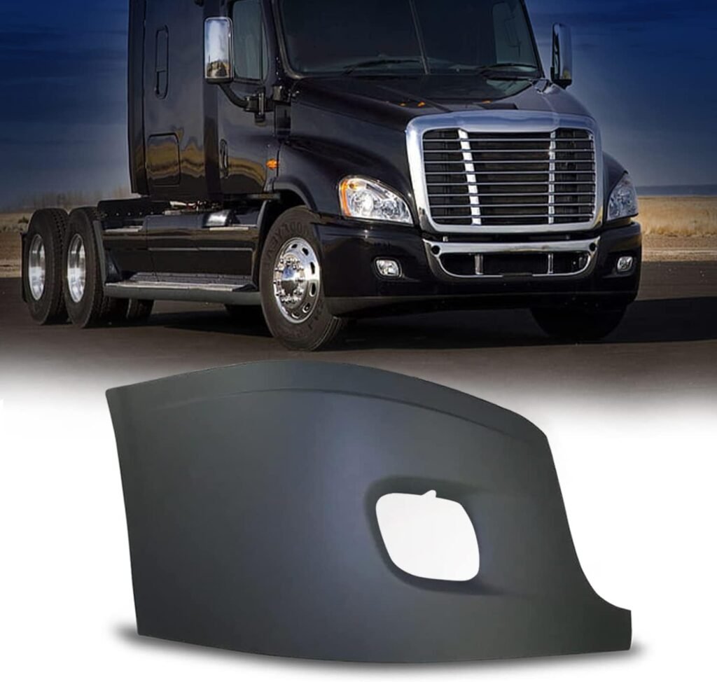 Torque Freightliner Cascadia Right Bumper Cover Replacement (with Fog Light Hole) for 2008-2017 Semi Trucks Passenger Right Side RHD (TR071-R)