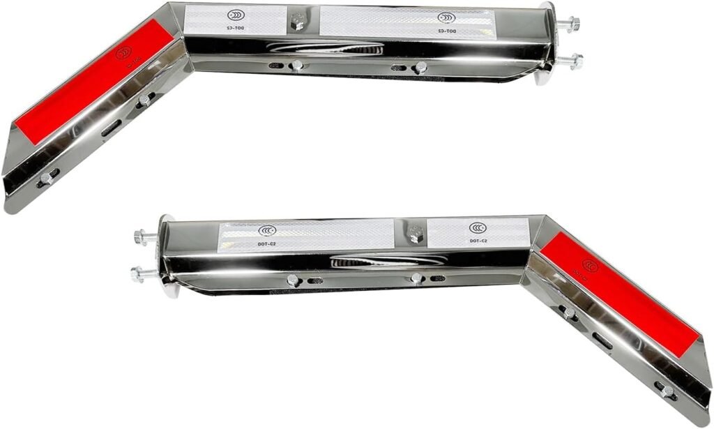 2PCS Black Angled Spring Loaded Mud Flap Hanger Bracket Set for Semi Trucks, 1-1/8 1.125 Bolt Spacing,Commercial Truck Heavy Duty HD Mudflap Hanger, Right Left Side