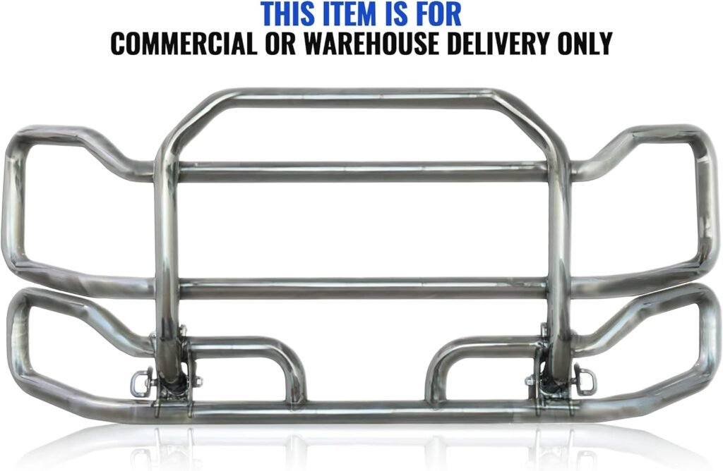 Freightliner Cascadia 2008-2017 Front Grille Deer Moose Brush Bumper Guard Large with 22 LED Light Bar Plus Bracket, Logo, 2X 22 Wipers, License Plate Holder and Frame and Vest