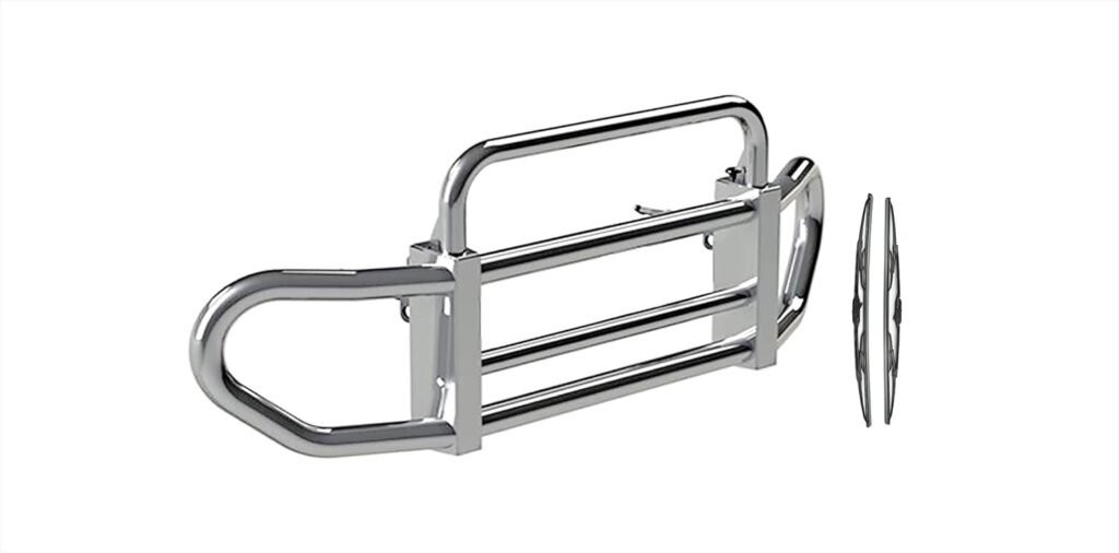 Freightliner Cascadia HERD Front Grille Deer Moose Brush Guard 2018+ 200 SERIES Fits Freightliner Cascadia 126 2018+ and Freightliner Cascadia 125 2008-2018 Bracket and Wipers included