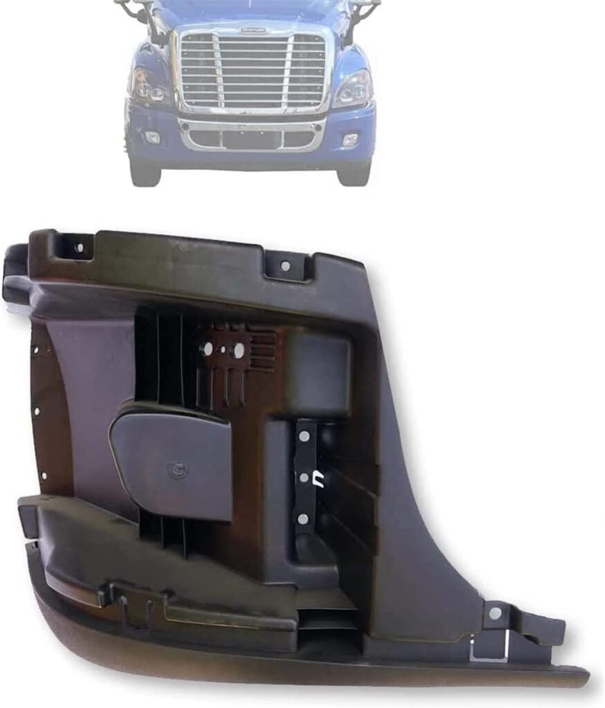 Kozak Bumper Corner Inner Reinforcement Without Fog Light Holes Right (Passenger) Side Only for Freightliner Cascadia PLUS Freightliner Logo, 2x22 Windshield Wipers and KOZAK Reflective Vest