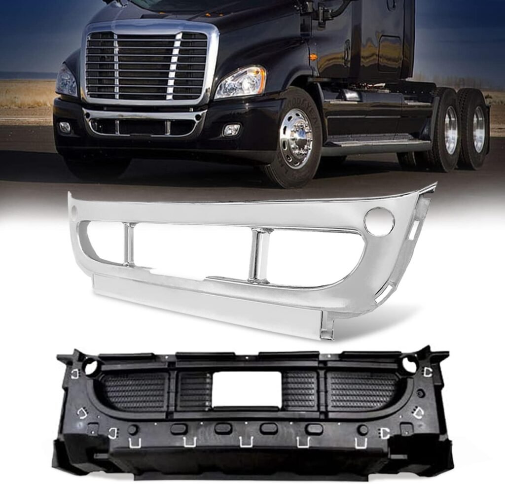 Torque Freightliner Cascadia Front Center Bumper Cover with Inner Support Reinforcement for 2008-2017 Semi Trucks (TR065 + TR066)