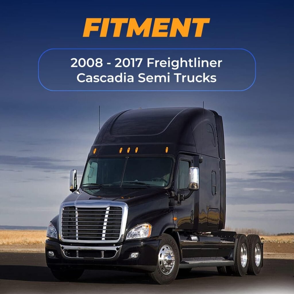 Torque Freightliner Cascadia Front Center Bumper Cover with Inner Support Reinforcement for 2008-2017 Semi Trucks (TR065 + TR066)