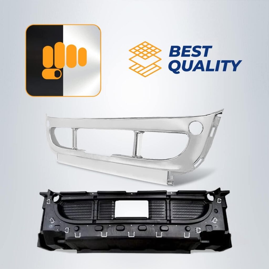 Torque Freightliner Cascadia Front Center Bumper Cover with Inner Support Reinforcement for 2008-2017 Semi Trucks (TR065 + TR066)